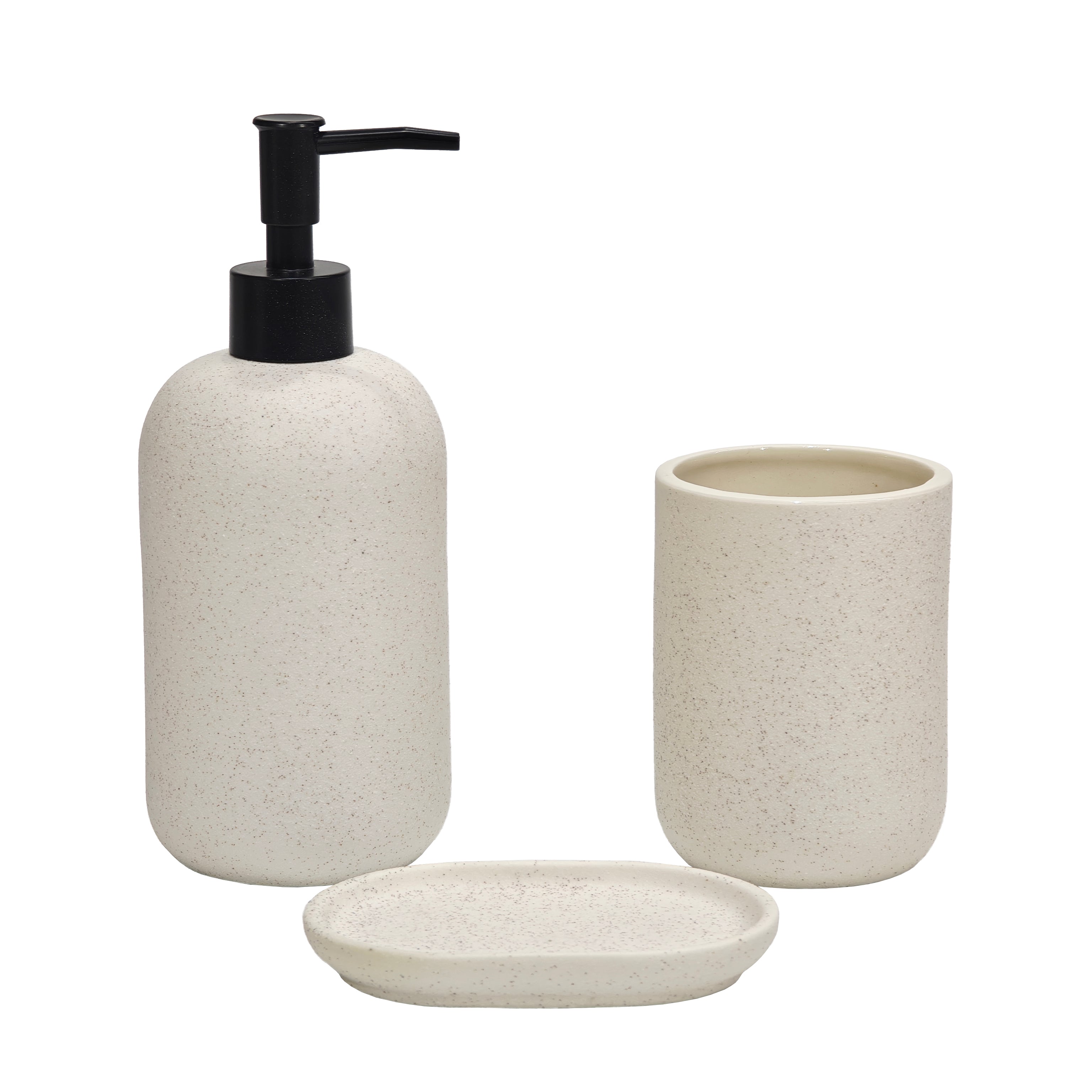 VESTIAMO CASA - Set Bagno 3 pezzi in Ceramica Bianco